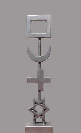 Clé argentée - Sapin peint - 114 x 27.5 x 12 cm