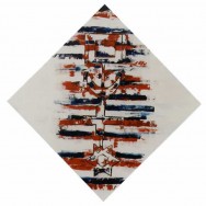 En tournant la clé (bleu, blanc, rouge) - 100 x 100 cm